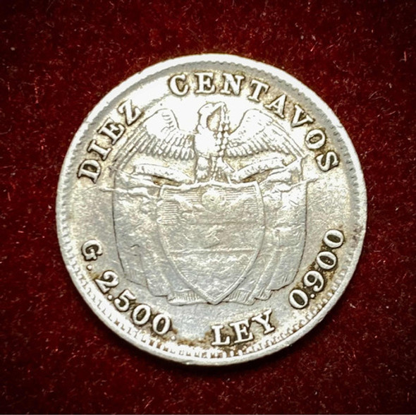 Moneda 10 Centavos Colombia 1940 Plata 0.900 Km 196.1 1