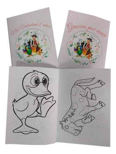 Souvenir Libritos  Colorear Personalizados X 15 Granja Rosa 0