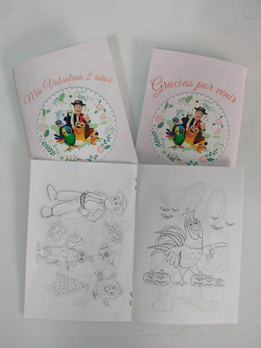 Souvenir Libritos  Colorear Personalizados X 15 Granja Rosa 1