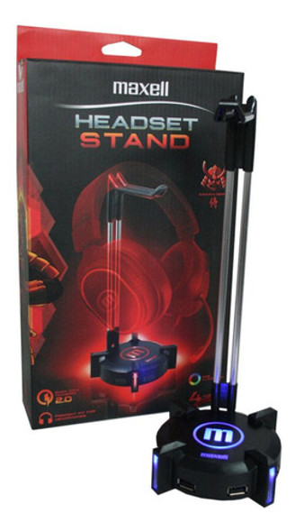 Soporte Maxell Para Auriculares Rgb+hub Led - Mosca 0