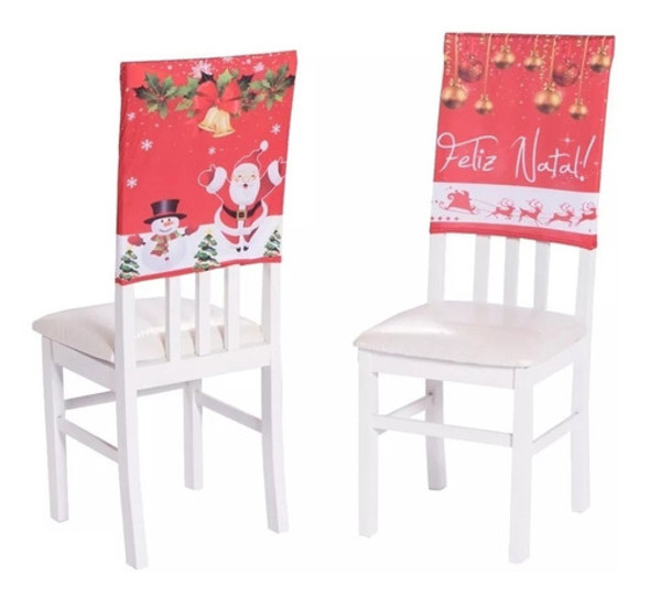 Kit 4 Capa P/ Encosto Cadeira Natalina Promoção De Natal 1