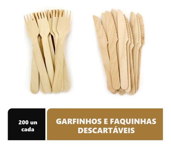 Kit Para Festa Garfinho Faquinha Descartáveis 200un Cada 1 Kit Para Festa Garfinho Faquinha Descartáveis 200un Cada 1