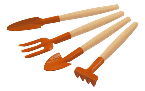 Kit Herramientas Para Jardin 4 Pz Mango De Madera Tramontina 0