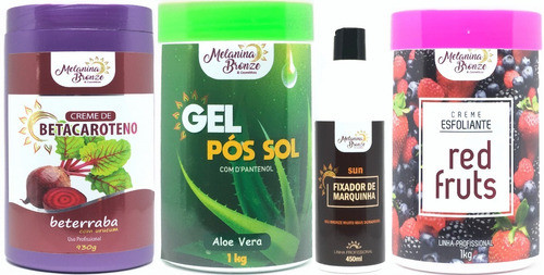 Creme Betacaroteno+pós Sol+fixador+red Fruts Melanina Bronze 0