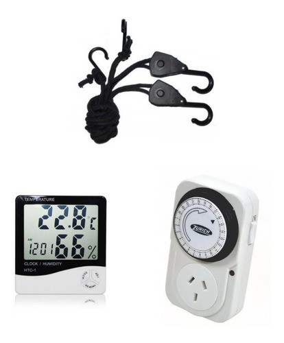 Kit De Accesorios Indoor Poleas 5 Kg+ Timer+ Termohigrómetro 0