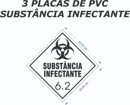 Kit 3 Placas Simbologia Substância Infectante 1