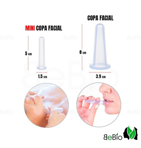 Set 2x Copas Ventosas Silicona Hipoalergenica Cupping Cara 1