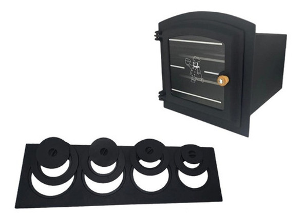 Forno P/ Fogão À Lenha Peq. Aço + Ferro Fundido + Chapa 4 F 0