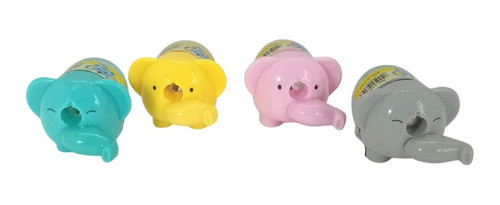 Pack X12 Sacapuntas De Plástico Con Depósito Elefante Denbu 0