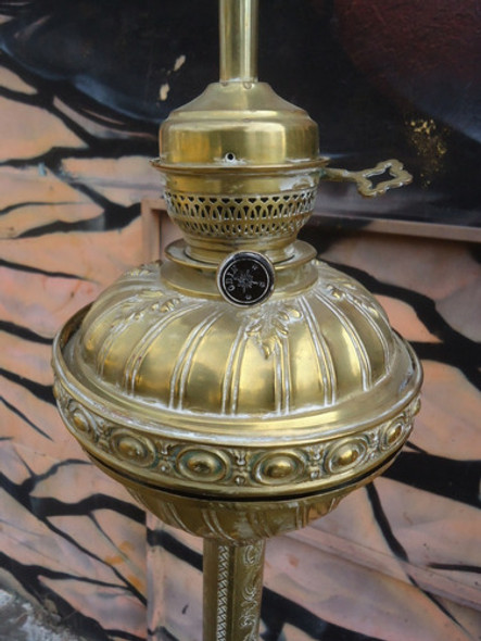 Lampara De Pie Antigua En Bronce Arabe 1