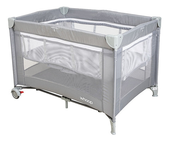 Berço Cercado Portátil Bliss Cinza Whoop Kiddo E Mosquiteiro 1