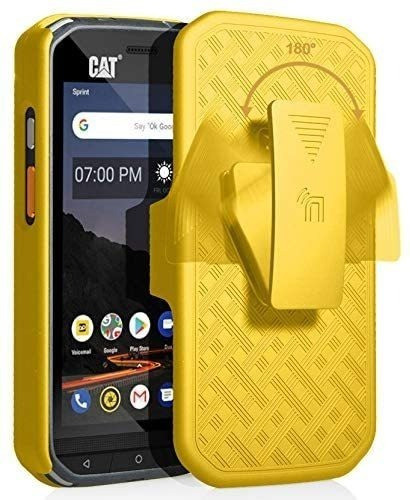Funda Con Clip Nakedcellphone Para Cat S48c - Amarillo 0
