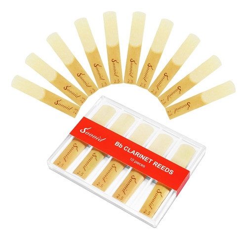 Sovvid 10 Pack Bb Clarinet Reeds Con Caja De Plástico, Fuerz 0