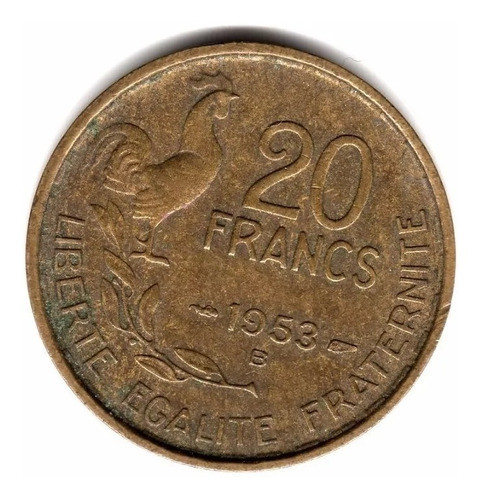 Francia Moneda 20 Francos Año 1953 B Km#917.2 0