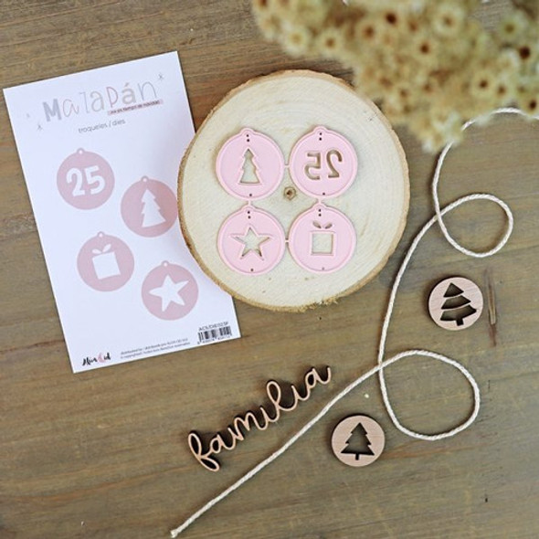 Scrapbooking Set De 4 Troqueles - Mini Tags - Navidad 1