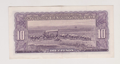 Billete Uruguay 10$ Año 1939 Serie D Excelente ++ 1