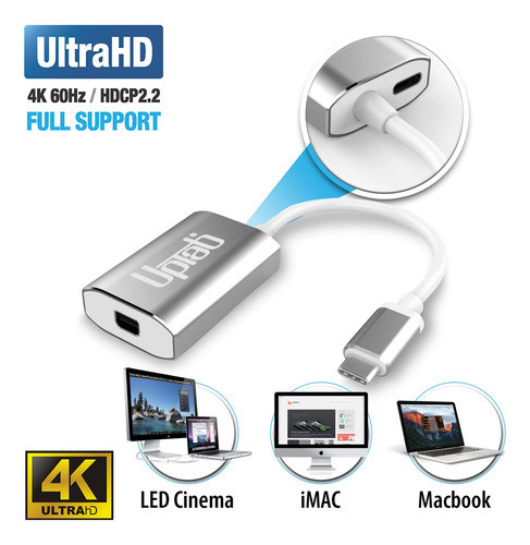 Uptab Adaptador Usb-c Tipo C A Mini Displayport 4k A 60hz, P 1