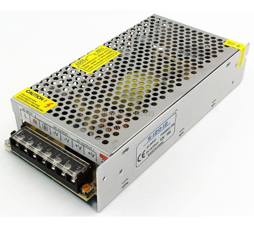 Transformador Fuente Conmutada 12 V 10 A Gabinete Chapa Cctv 0