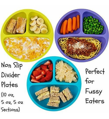 Platos Para Bebes Con Ventosa En 3 Tamaños Diferentes Con 1