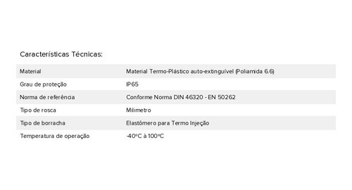 Kit C/20 Prensa Cabos Poliamida M20 Cor Preta 1