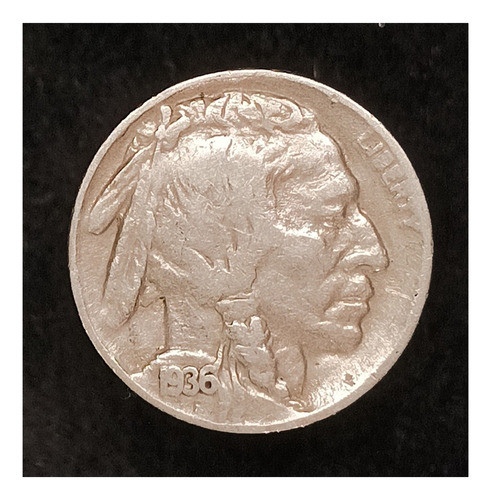 Estados Unidos 5 Cents 1936 Mb Km 134 Bisonte 0