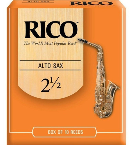 Caña Rico Para Saxo Alto Rico Rja1025 N 2 1/2 X 1 0