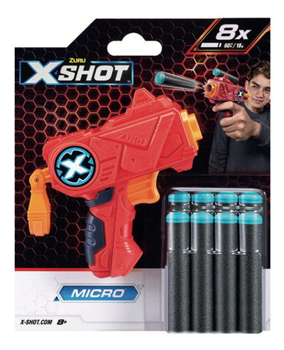 Lancador Xshot Red Micro 8 Dardos 1