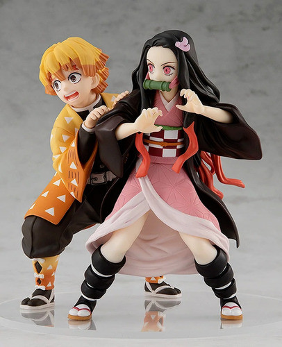 Set 2 Figuras Demon Slayer Nezuko Zenitsu Pop Up Originales 1