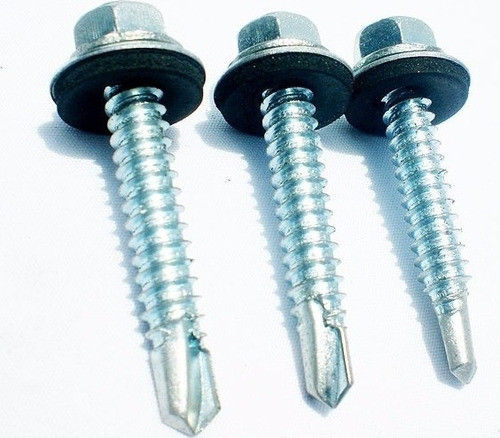 Tornillo Hexagonal Punta Mecha C/ Goma 1.9'' 4,8 X 25mm X100 0