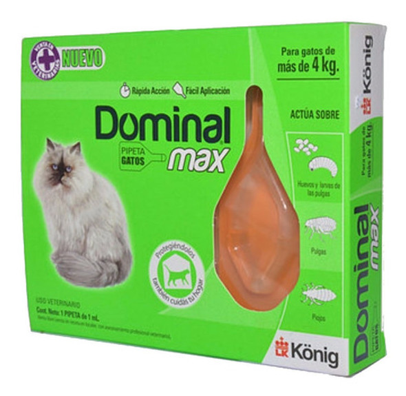 Pipeta Antipulgas Dominal Max Gatos Mas De 4kg 0