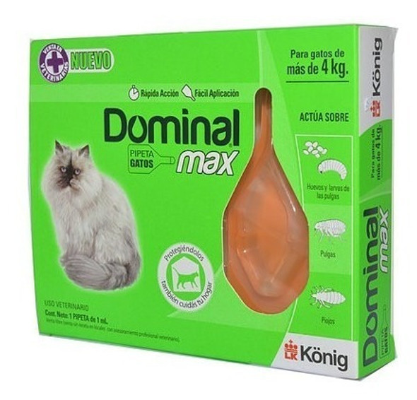 Pipeta Antipulgas Dominal Max Gatos Mas De 4kg 1