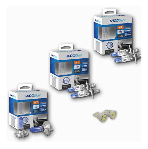 Kit Lâmpadas 8500k Grand Siena 12/17 H7 H1 H1 Brinde Led T10 0