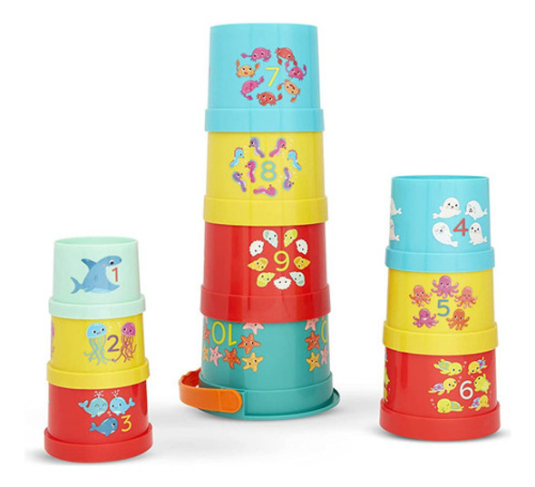 B. Juguetes 10 Tazas Apilables Vasos De Anidación Numerados 1 B. Juguetes 10 Tazas Apilables Vasos De Anidación Numerados 1