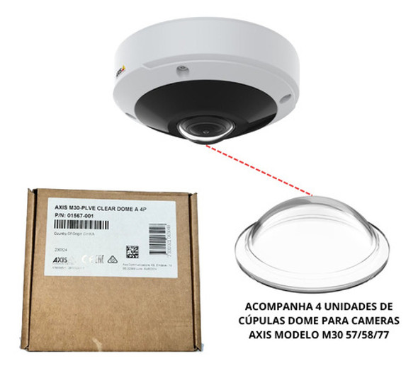 Cúpula Transparente Para Câmeras Axis M30 360° - 01567-001 1 Cúpula Transparente Para Câmeras Axis M30 360° - 01567-001 1