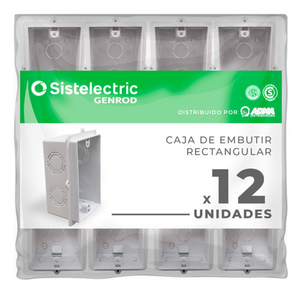 Caja Luz Plastica Embutir Genrod Rectangular Pack X12 0 Caja Luz Plastica Embutir Genrod Rectangular Pack X12 0