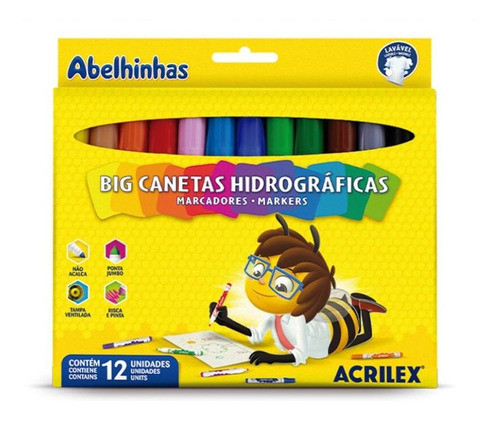 Big Canetas Hidrográficas Acrilex 12 Cores 0