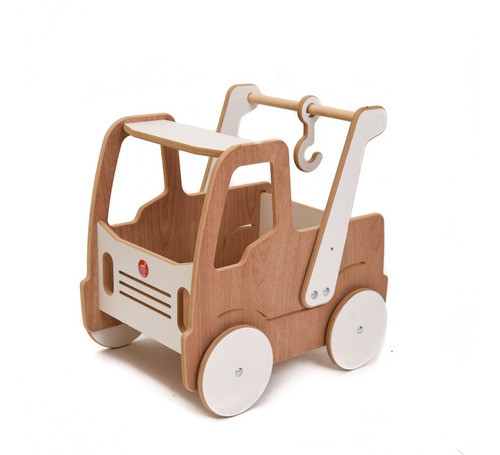 Carrito De Empuje Grúa Madera Infantil 0