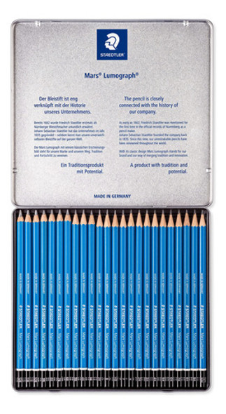 Lapices De Grafito Staedtler Mars Lumograph 24u 12b-10h Lata 1 Lapices De Grafito Staedtler Mars Lumograph 24u 12b-10h Lata 1