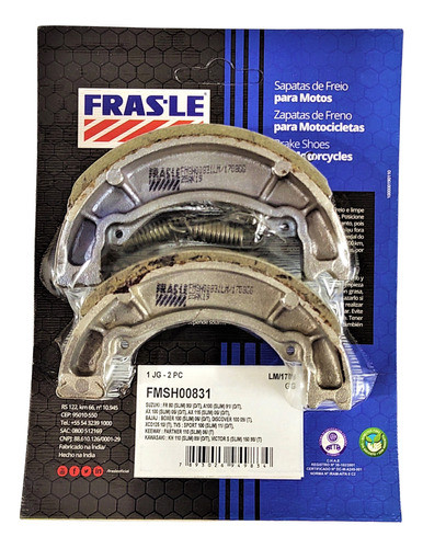 Zapatas Freno Bajaj Boxer Discover 100 Xcd 125 Frasle Spot 0