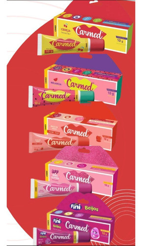 Carmed Protetor Labial C/5 Cereja+melancia+maça+bff+beijos 1