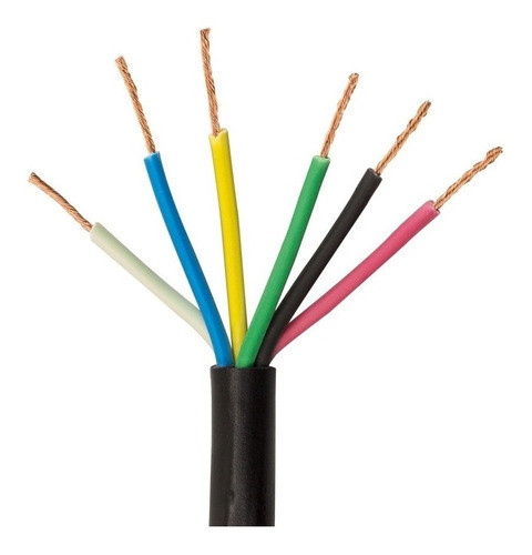 Cabo De Comando Preto 6x1,00mm Com 10 Metros 0