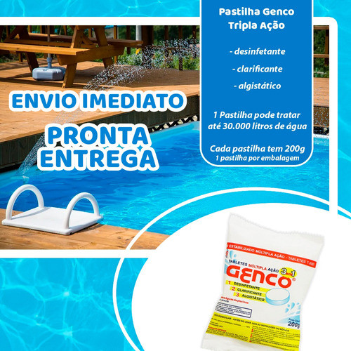 Kit 20 Pastilhas De Cloro Genco Tripla Ação Tablete Piscinas 1