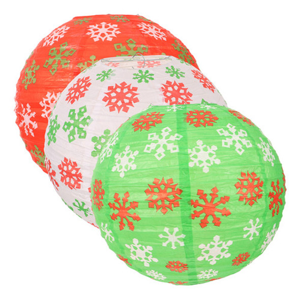 Lanternas De Papel Penduradas De Natal, Papel Grande, 3 Unid 0