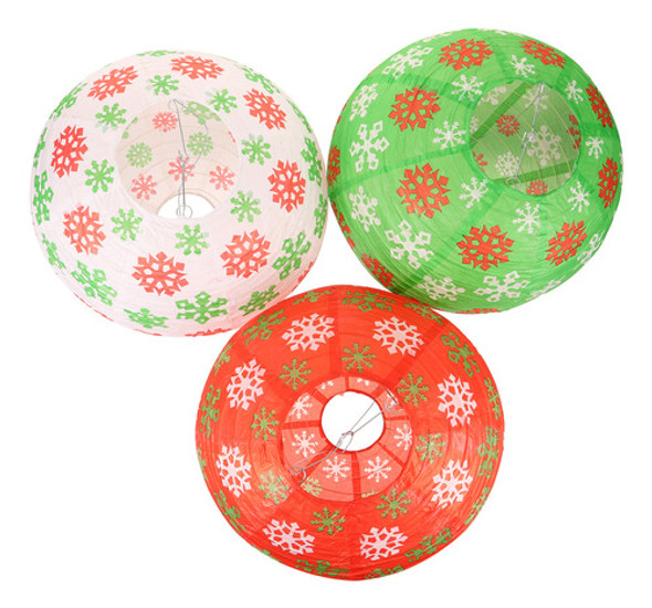 Lanternas De Papel Penduradas De Natal, Papel Grande, 3 Unid 1