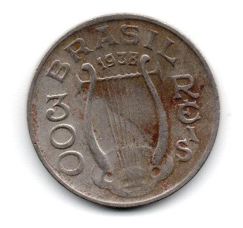 Brasil Moneda 300 Reis Año 1938 Km#538 0