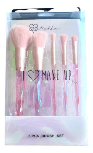 Kit 5 Pincéis Para Maquiagem Cristal Real Love 0