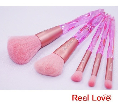 Kit 5 Pincéis Para Maquiagem Cristal Real Love 1