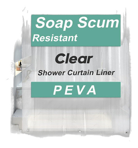 Forro Cortina Ducha Resistente Agua Transparente 183x183cm 0