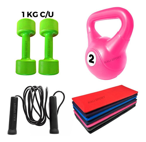 Kits De Entrenamiento- Soga Pesa Rusa Mancuernas Colchoneta 0