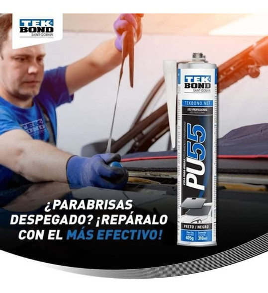 Adhesivo Poliuretano Parabrisas Pu55 Negro 784gr Tekbond X12 1